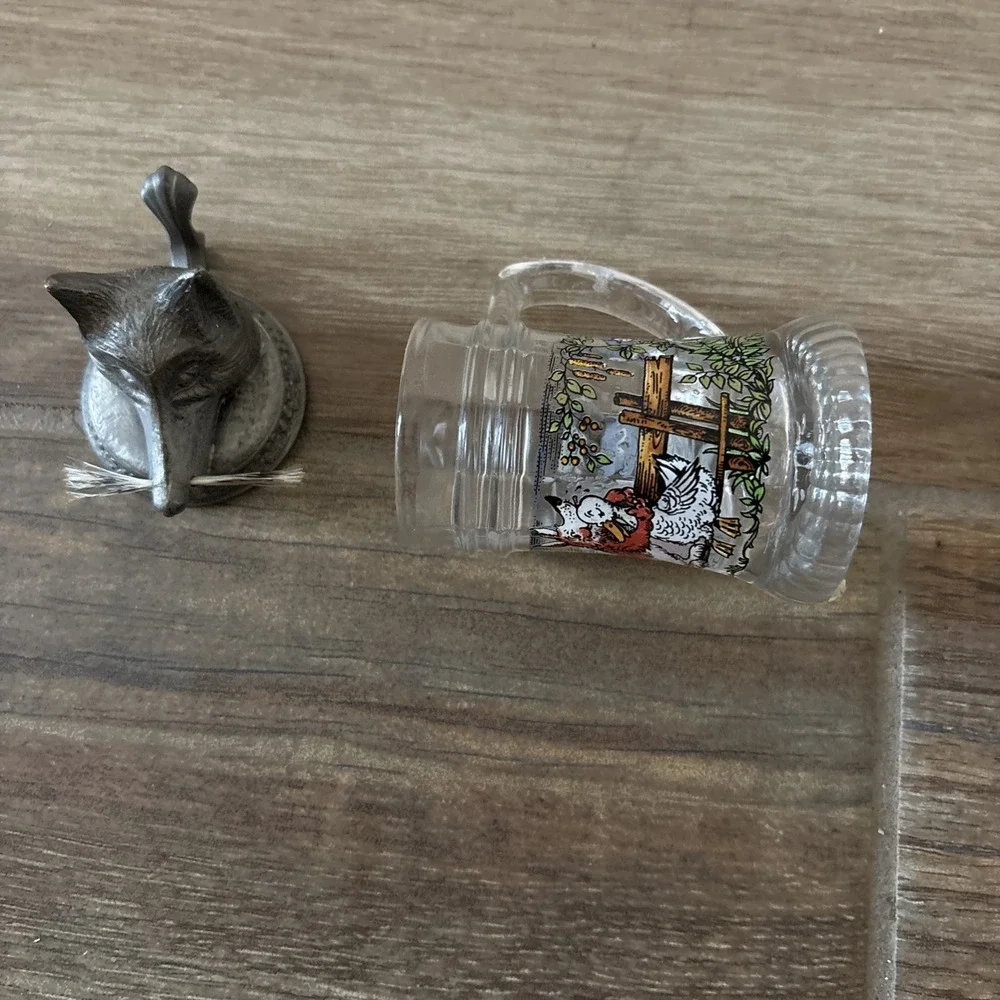 BMF Schnapskrugerl Wolf Whiskers Mini Steins, Made in Germany-  Top Not Attached